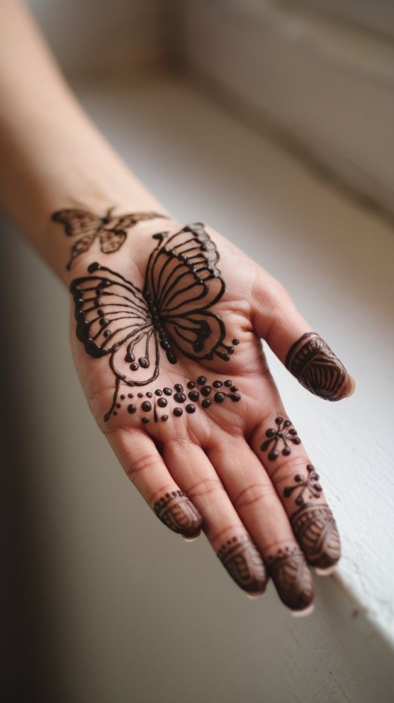 henna butterfly design